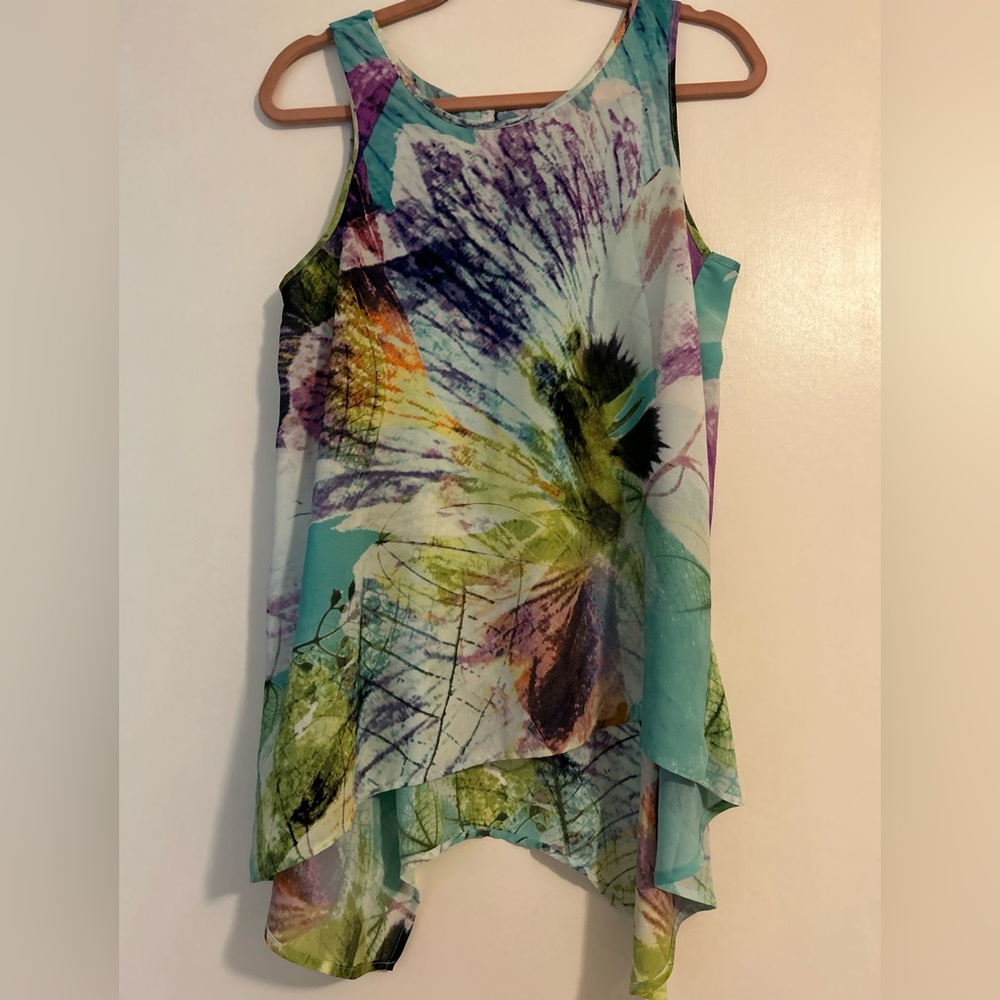 Spense multi color blouse flowy Med.